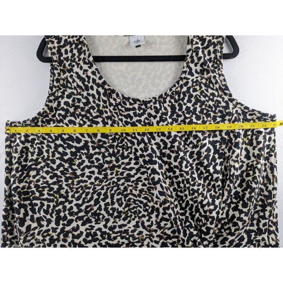 Cabi XXL Tank Top Leopard Animal Print Knotty Hem Sleeveless Style 5759 Womens - Picture 3 of 6